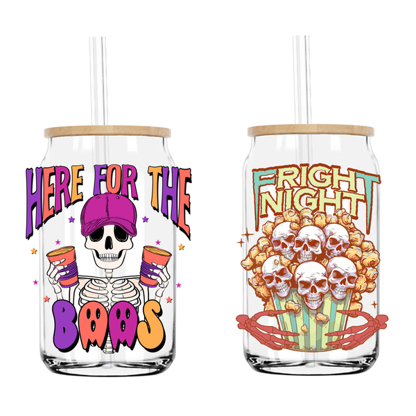 Halloween Here For The Boos 16OZ UV DTF Sticker Decals