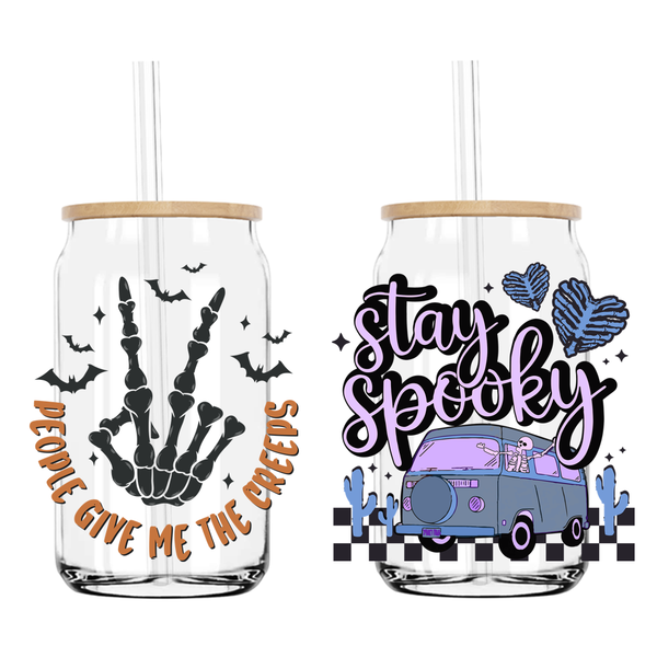 Halloween Stay Spooky Ghost 16OZ UV DTF Sticker Decals