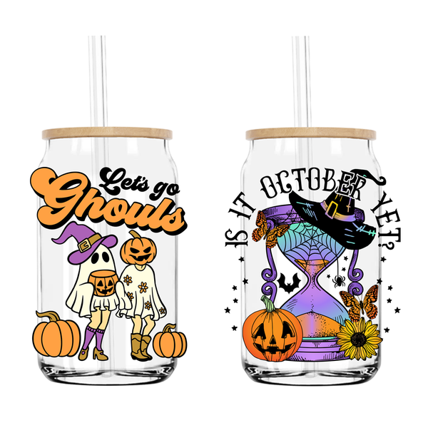 Halloween Let's Go Ghouls 16OZ UV DTF Sticker Decals