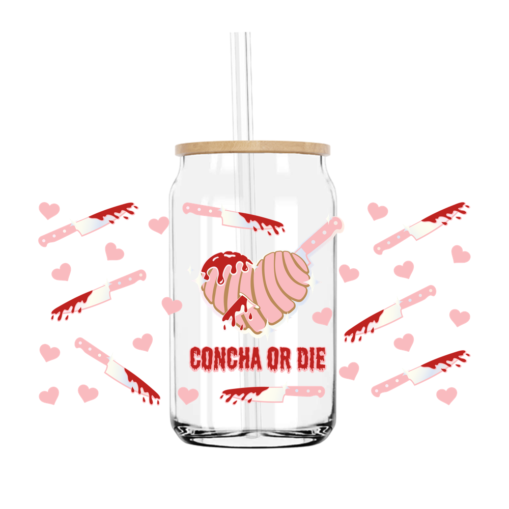 Concha Or Die Cafecito Y Chisme Halloween 16OZ UV DTF Wrap Sticker