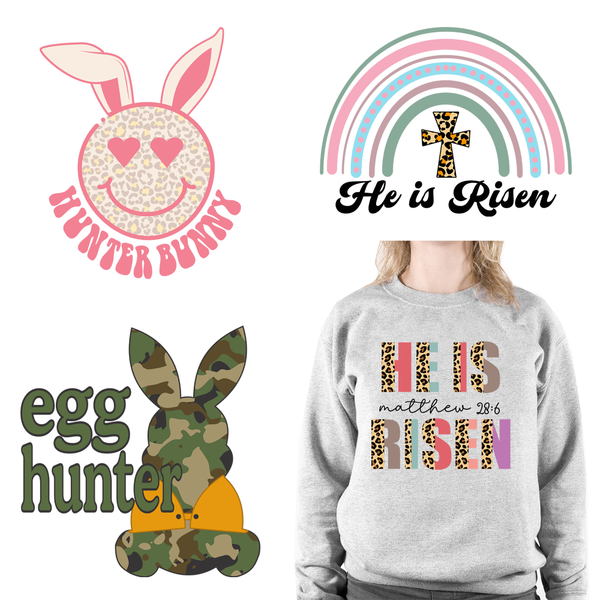 Happy Easter Hip Hop Bunny Rabbit Egg DTF Transfers