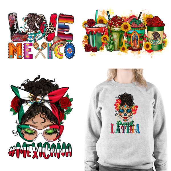 Colorful Love Mexican Design DTF Transfers