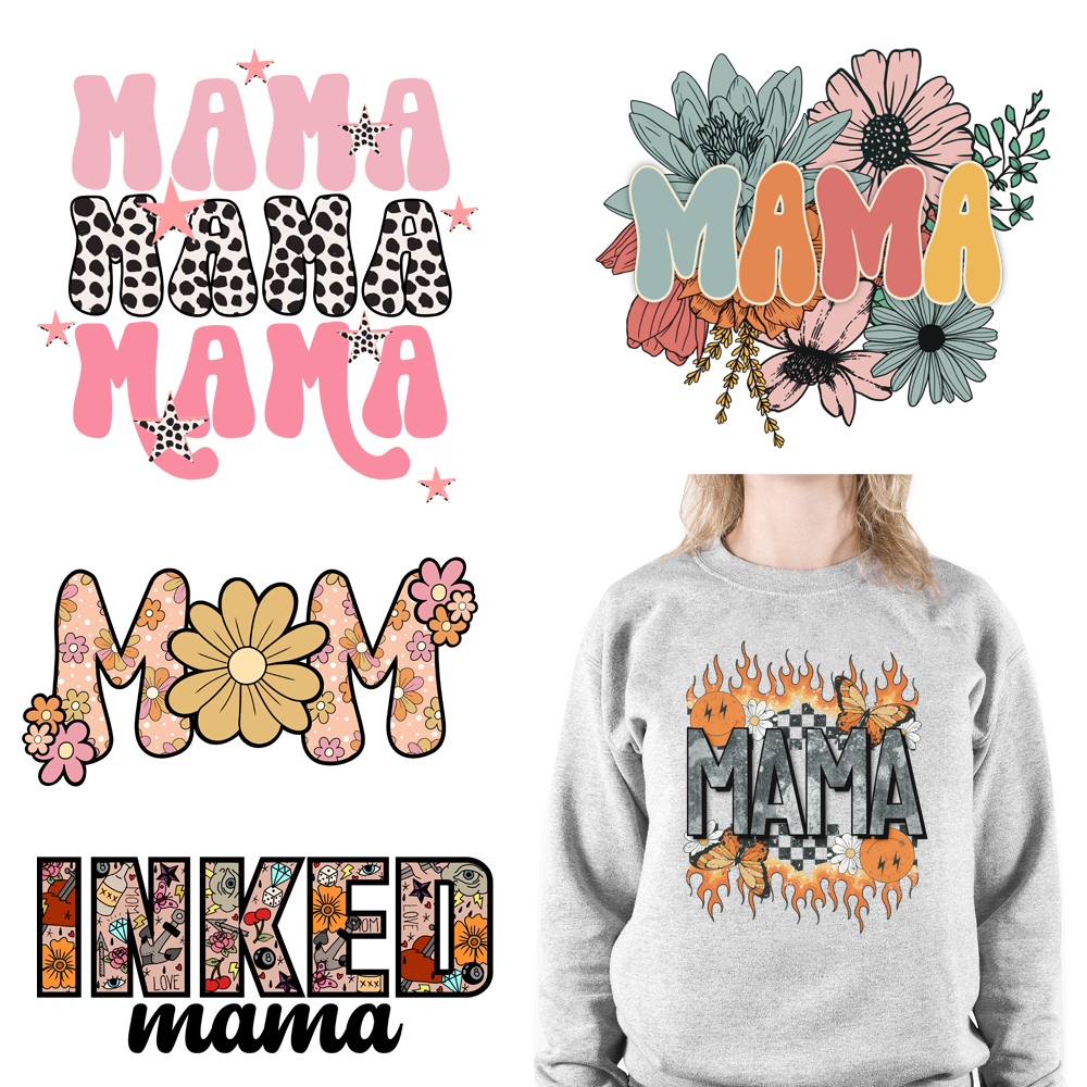 Floral Mama Leopard Mom DTF Transfers