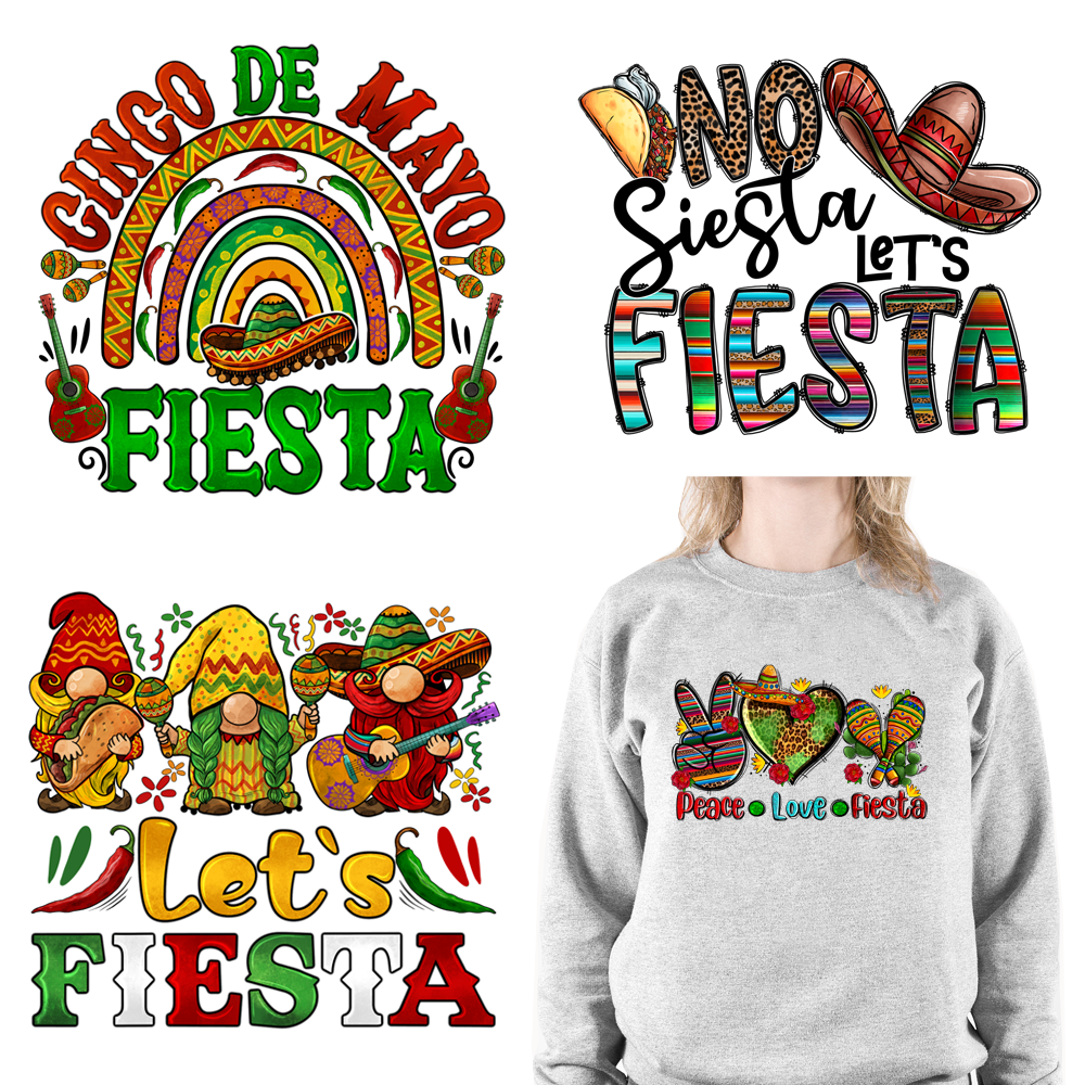 Mexico Western Let's Fiesta DTF Transfers