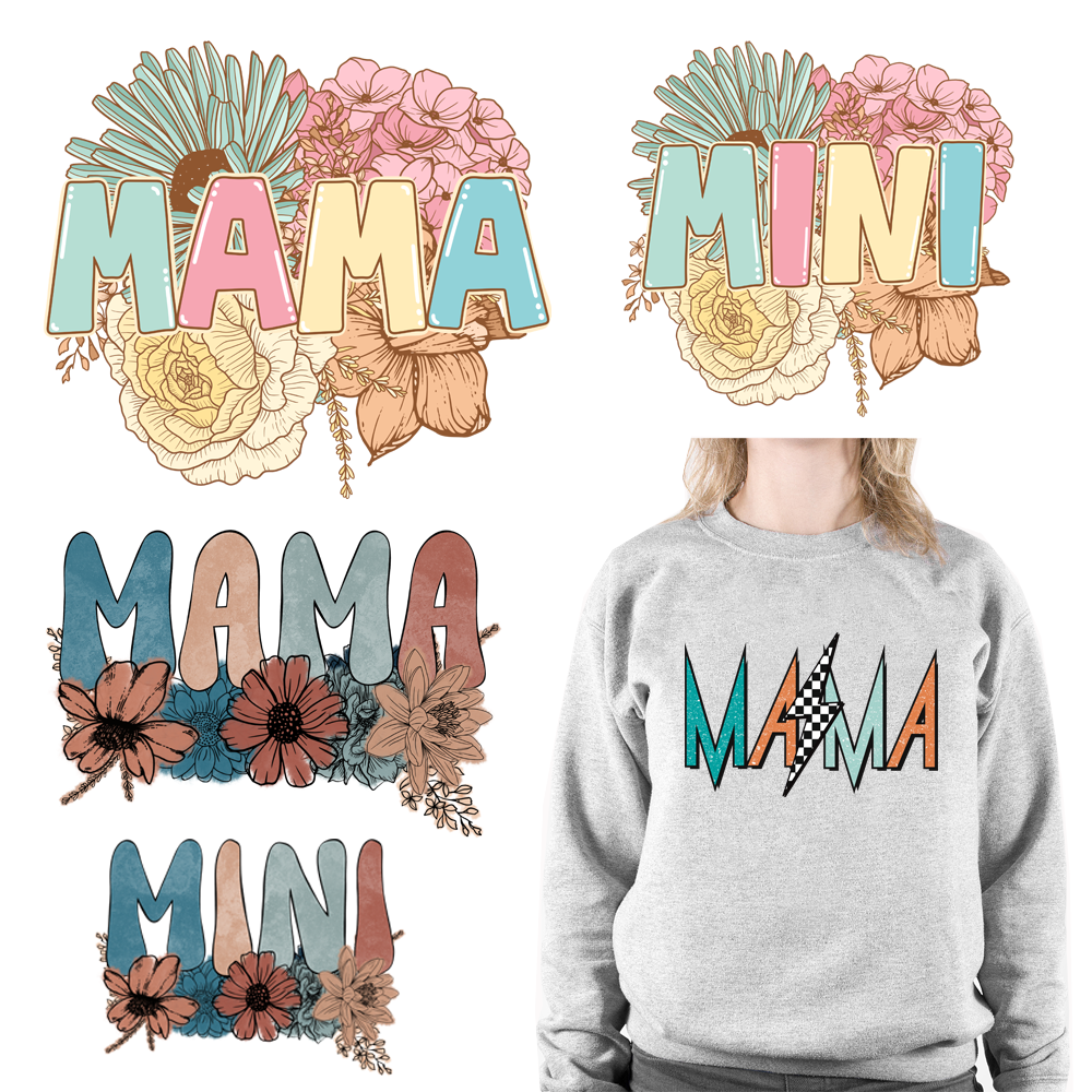 Flower Mama Mini Family DTF Transfers