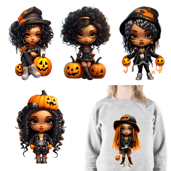 Halloween Cool Afro Girl DTF Transfers