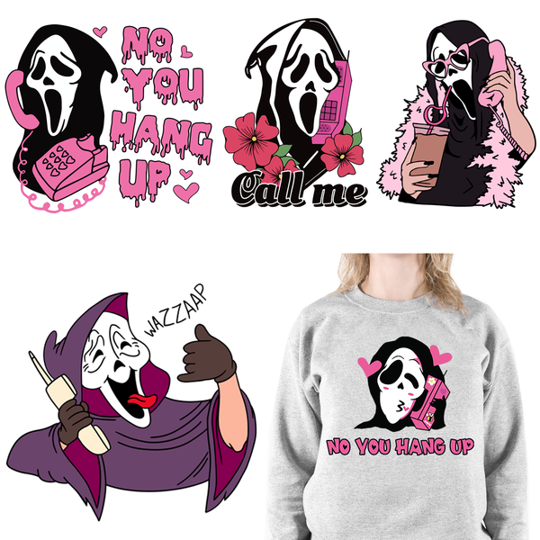 Horror Ghoust No You Hand Up Designs Iron On DTF Heat Transfer Stickers For Clothing