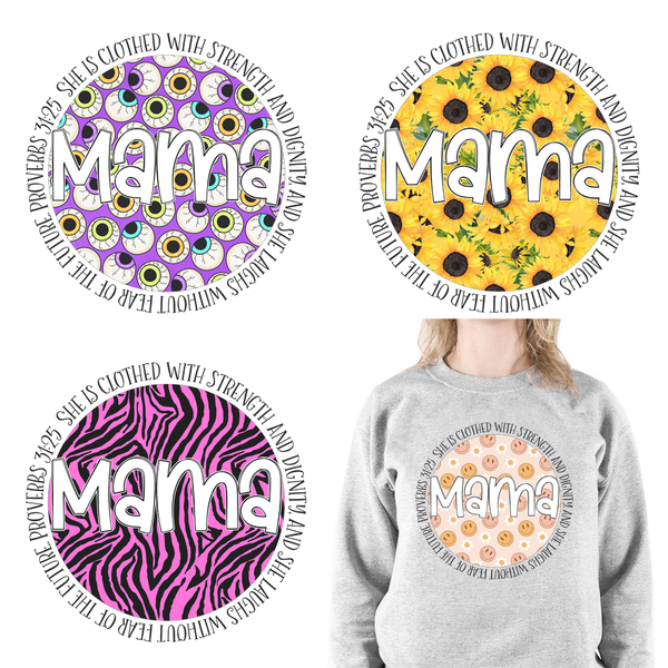 Full Color Mama Letters DTF Transfers