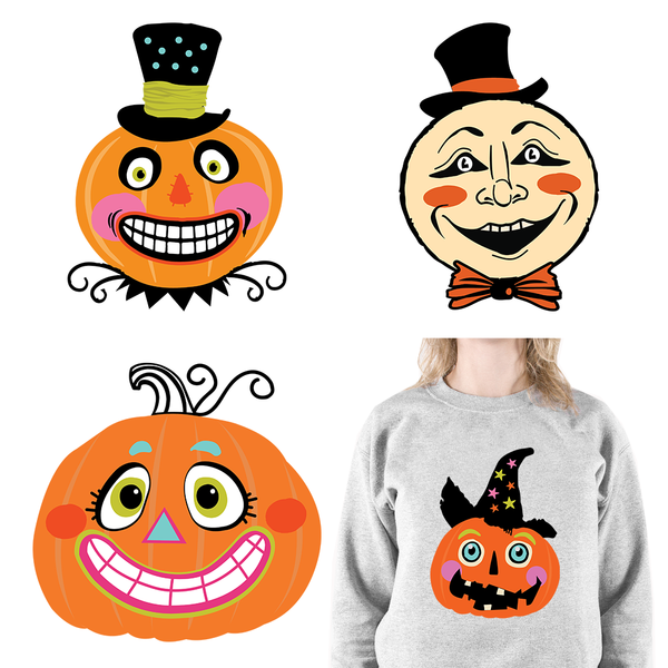 Halloween Festival Pumpkin Smile Face DTF Transfers