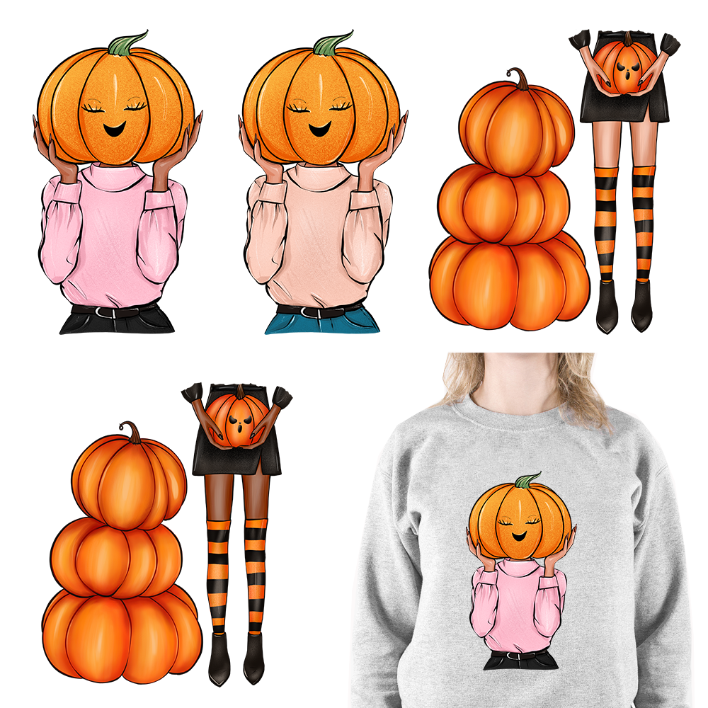 Halloween Pumpkin Girl DTF Transfers