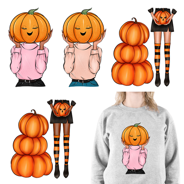 Halloween Pumpkin Girl DTF Transfers