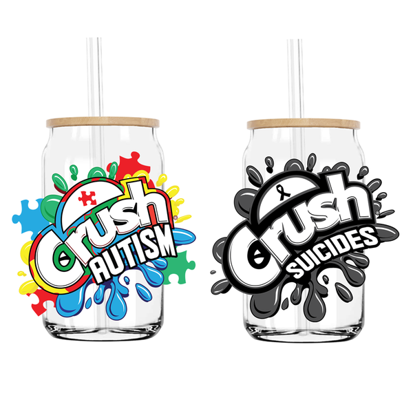 Crush Autism Awareness UV DTF Stickers Decals