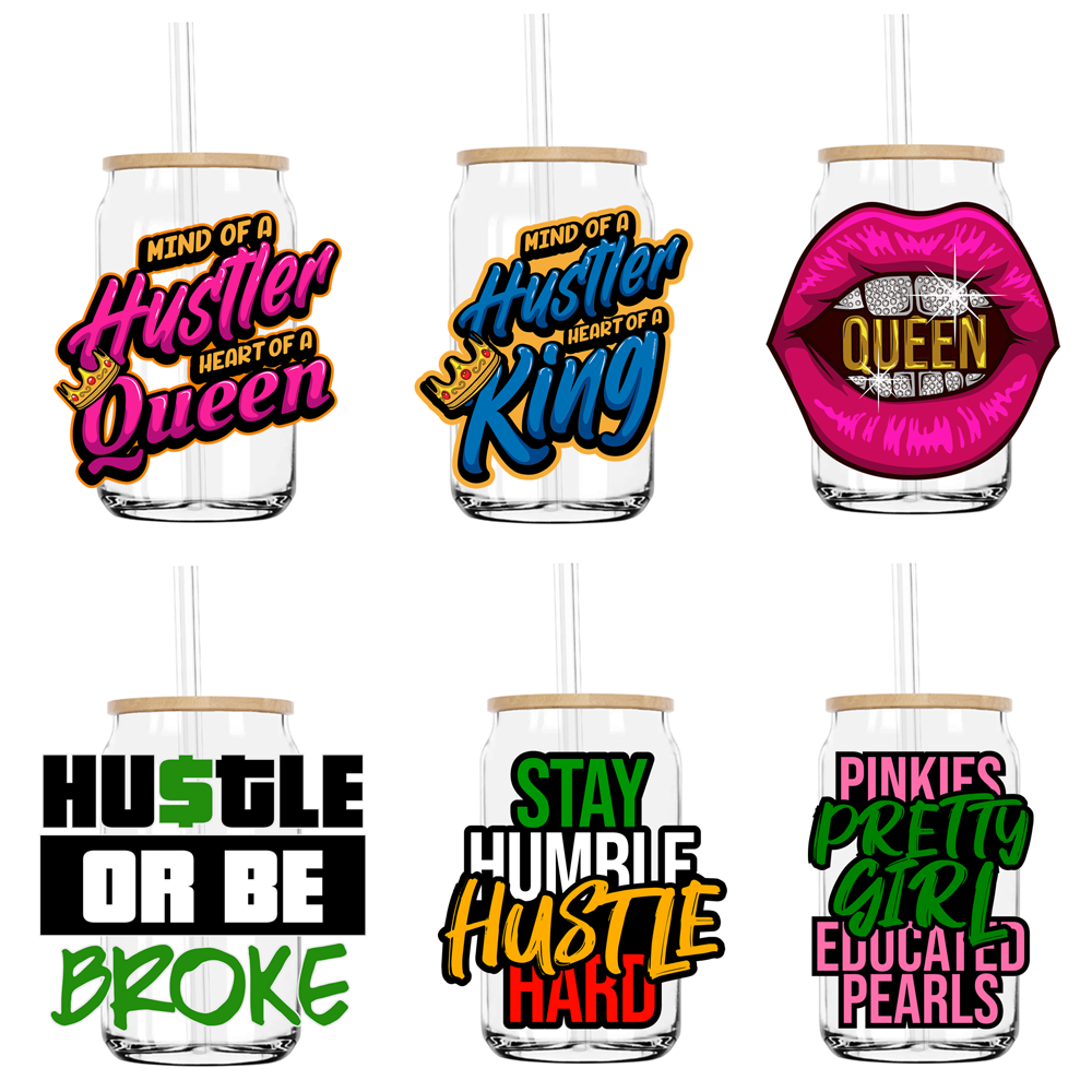 Mind Of A Hustler Heart Of A Queen King UV DTF Sticker Decals