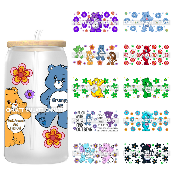 UV DTF Cup Wrap Transfer Stickers For 16oz Libbey Glass Customizable Durable Waterproof Selfadhesive Stickers