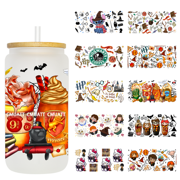 Magic 16oz UV DTF Cup Wrap Transfers Stickers Decorate  Waterproof Cup Decals for Coffee Tumblers DIY Craft