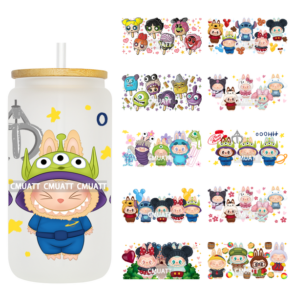 Monster 16oz UV DTF Cup Wrap Transfers Stickers Decorate  Mugs Beer Can Bottle Libbey Glass Bulk Wholesales