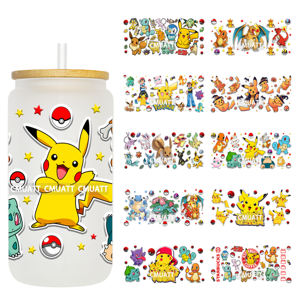 Comic 16oz UV DTF Cup Wrap Transfers Stickers Decorate  Mugs Beer Can Bottle Personalized Gifts Parties Bulk