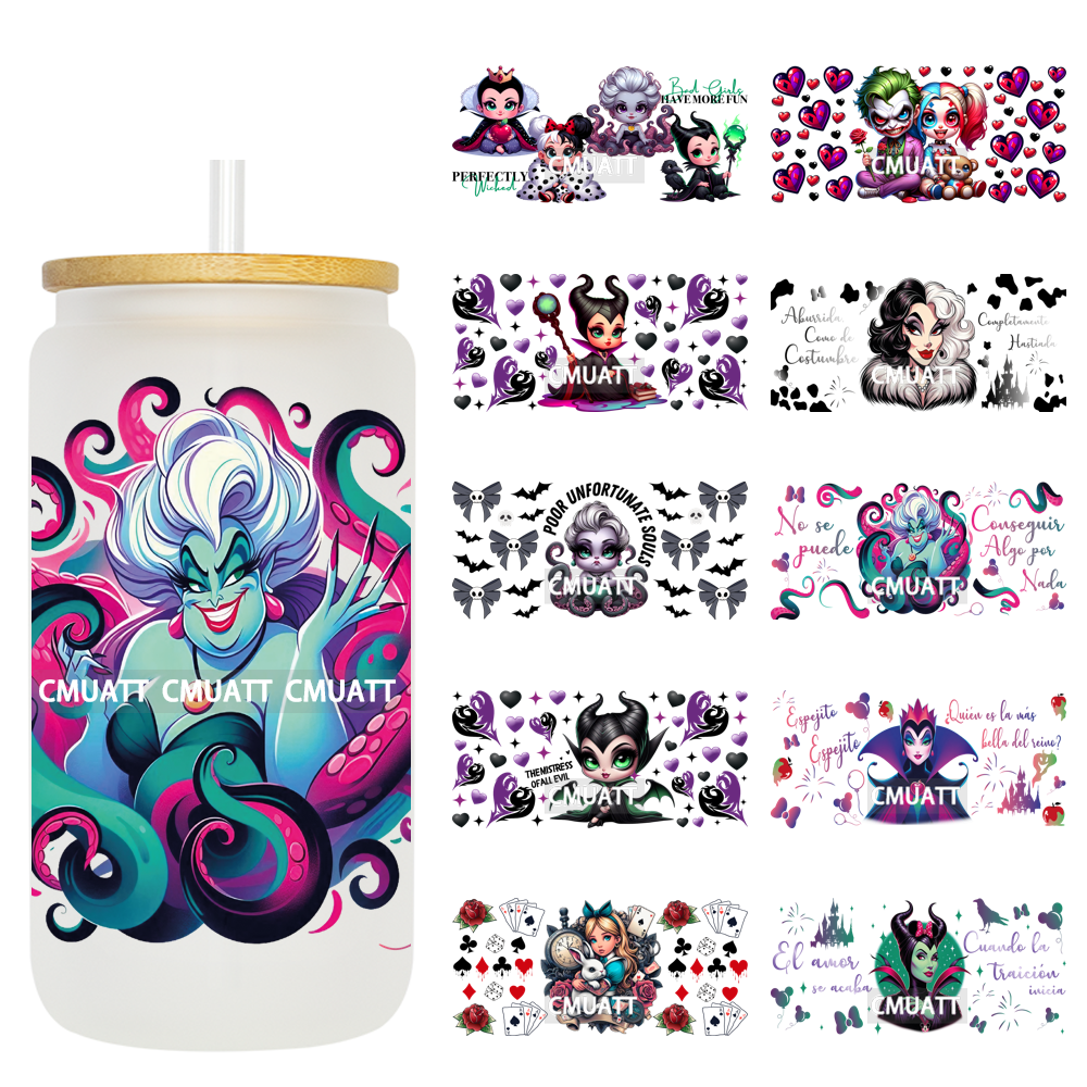 Witch 16oz UV DTF Cup Wrap Transfers Stickers Libbey Glass Mugs Can Beer DIY Customized Selfadhesive Stickers