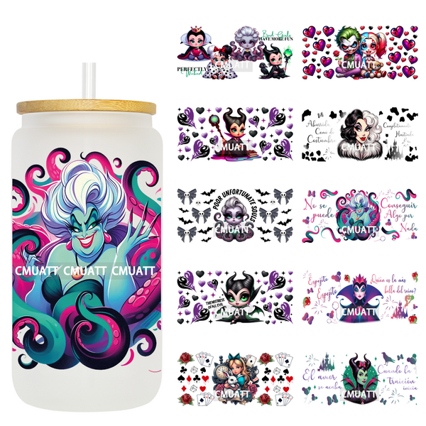 Witch 16oz UV DTF Cup Wrap Transfers Stickers Libbey Glass Mugs Can Beer DIY Customized Selfadhesive Stickers