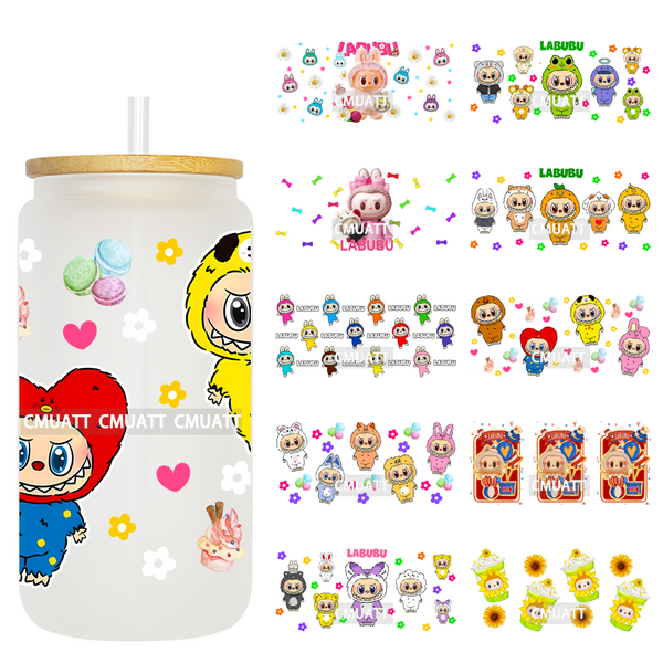 Cute Monsters UV DTF Wraps Transfers Stickers Mugs Beer Can Bottle 16oz Libbey Glass Free Shipping Bulk