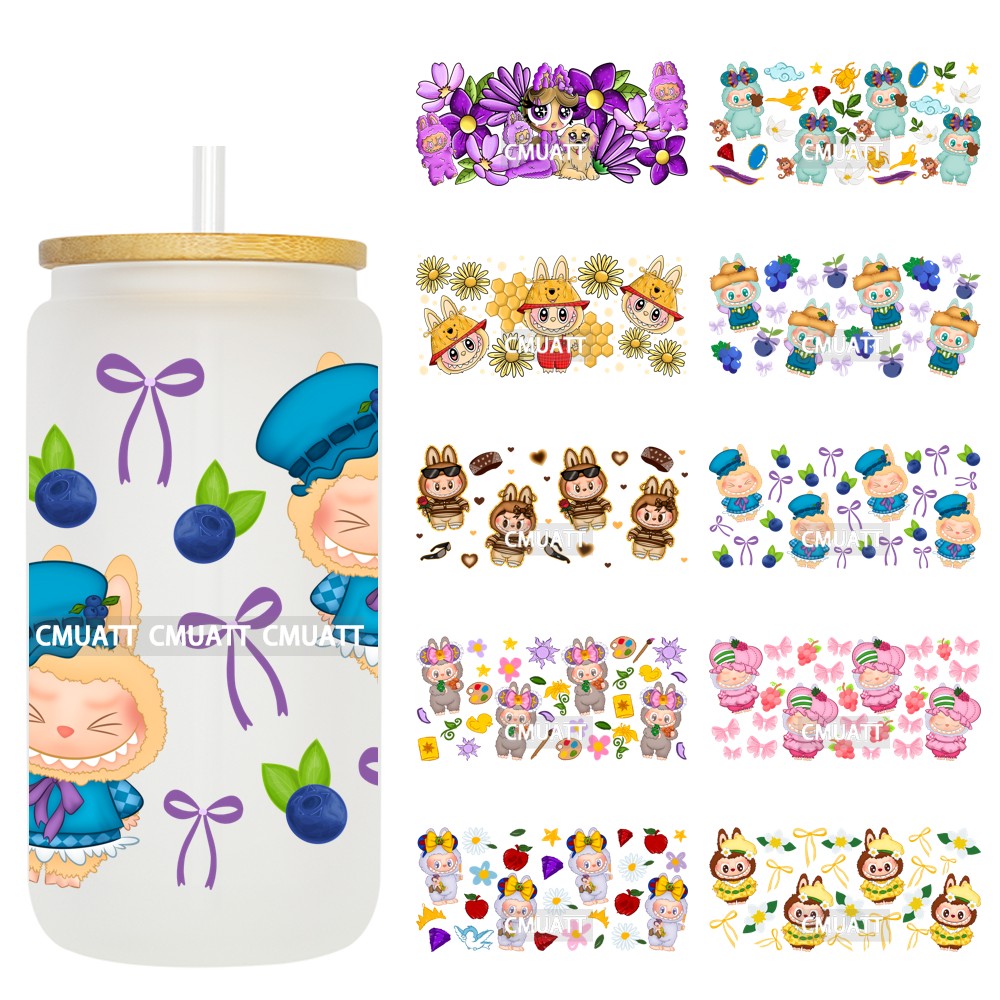 UV DTF Cup Wraps 16OZ Wholesale Custom Bulk Waterproof Cartoon Cute Monster Coquette Bow DIY Craft Mug Glass