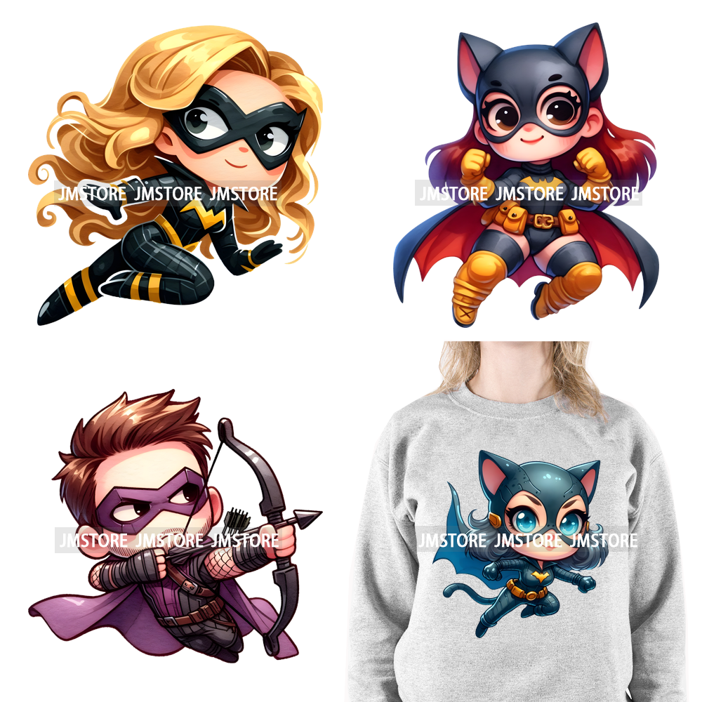 Cool Cartoon Hero Friends Kids Printing Iron On DTF Transfers Stickers Ready To Press For Hoodies Bags