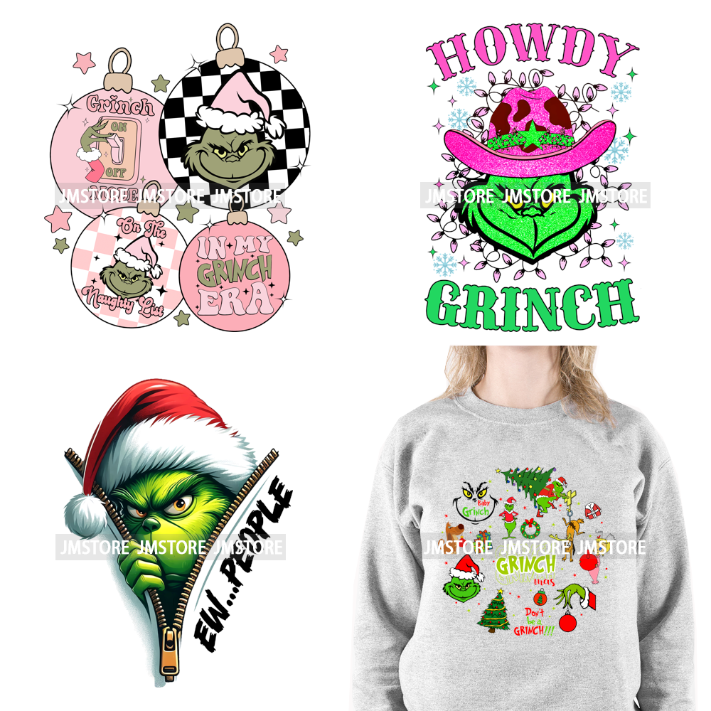 Howdy Christmas Movie In My Era Green Bougie Hot Cocoa Holly Jolly Holiday Iron On DTF Heat Press Transfer Stickers For T-shirts