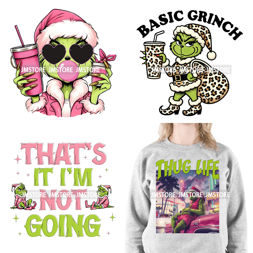 Funny That's It I'm Not Going Green Cartoon In My Era Still Waiting For Christmas Iron On DTF Transfers Stickers For T-shirts