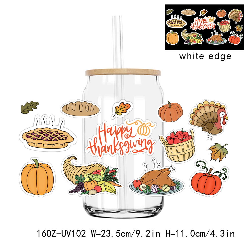 Hello Autumn Festival Season 16OZ UV DTF Stickers Wrap