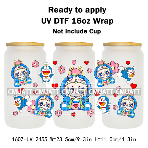 Cute Monster 16oz UV DTF Cup Wrap Transfers Stickers Bulk Personalized DIY Custom Selfadhesive Waterproof