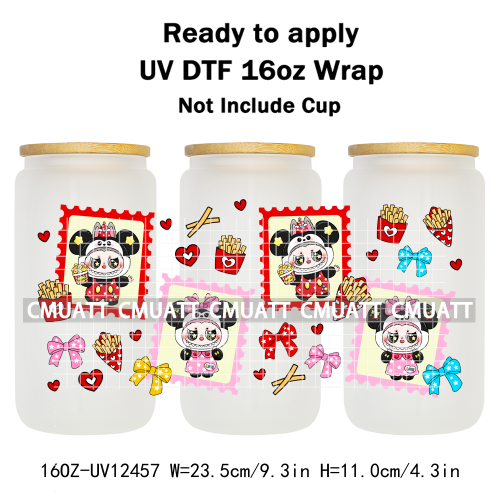 Cute Monster 16oz UV DTF Cup Wrap Transfers Stickers Bulk Personalized DIY Custom Selfadhesive Waterproof