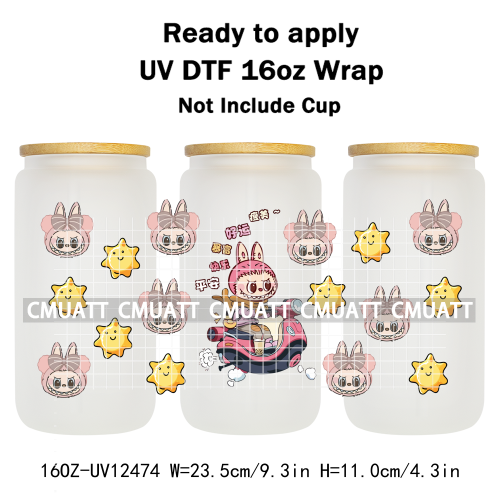 Cartoon Monster UV DTF Cup Wrap Transfers Stickers Bulk Bundle Personalized DIY Custom Selfadhesive Printing