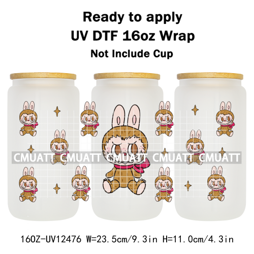 Cartoon Monster UV DTF Cup Wrap Transfers Stickers Bulk Bundle Personalized DIY Custom Selfadhesive Printing