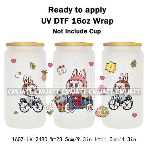 Cartoon Monster UV DTF Cup Wrap Transfers Stickers Bulk Bundle Personalized DIY Custom Selfadhesive Printing
