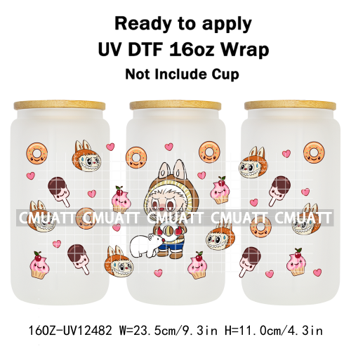 Cartoon Monster UV DTF Cup Wrap Transfers Stickers Bulk Bundle Personalized DIY Custom Selfadhesive Printing