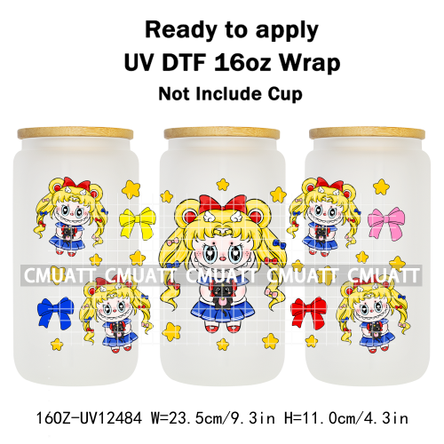 Cartoon Monster UV DTF Cup Wrap Transfers Stickers Bulk Bundle Personalized DIY Custom Selfadhesive Printing