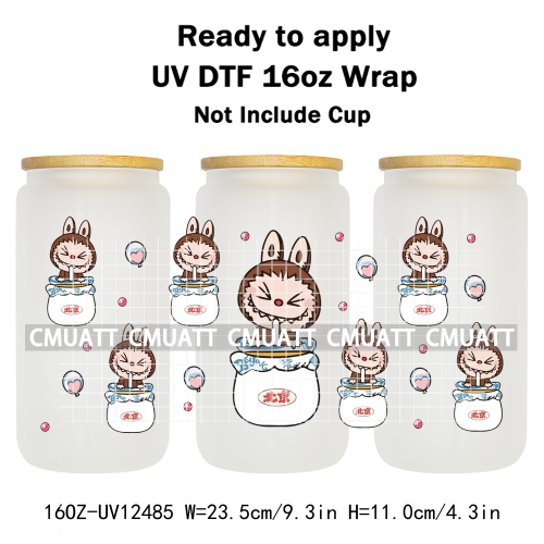 Cartoon Monster UV DTF Cup Wrap Transfers Stickers Bulk Bundle Personalized DIY Custom Selfadhesive Printing