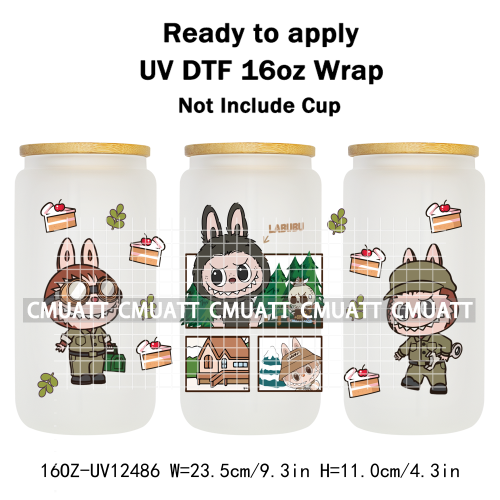 Cartoon Monster UV DTF Cup Wrap Transfers Stickers Bulk Bundle Personalized DIY Custom Selfadhesive Printing