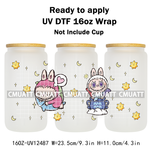 Cartoon Monster UV DTF Cup Wrap Transfers Stickers Bulk Bundle Personalized DIY Custom Selfadhesive Printing