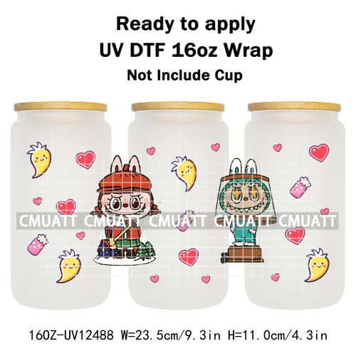 Cartoon Monster UV DTF Cup Wrap Transfers Stickers Bulk Bundle Personalized DIY Custom Selfadhesive Printing