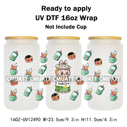 Cartoon Monster UV DTF Cup Wrap Transfers Stickers Bulk Bundle Personalized DIY Custom Selfadhesive Printing
