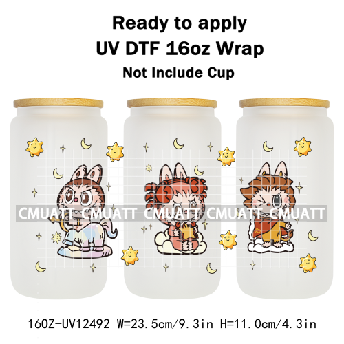 Cartoon Monster UV DTF Cup Wrap Transfers Stickers Bulk Bundle Personalized DIY Custom Selfadhesive Printing