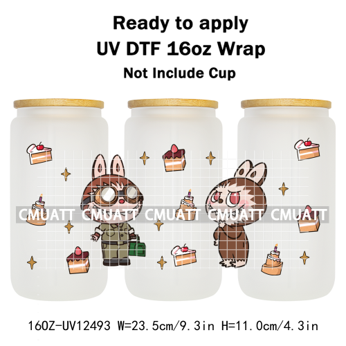 Cartoon Monster UV DTF Cup Wrap Transfers Stickers Bulk Bundle Personalized DIY Custom Selfadhesive Printing