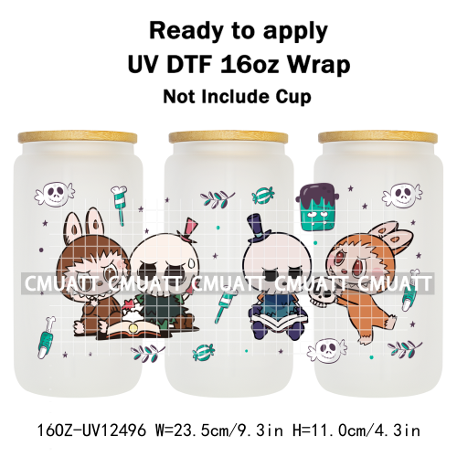 Cartoon Monster UV DTF Cup Wrap Transfers Stickers Bulk Bundle Personalized DIY Custom Selfadhesive Printing