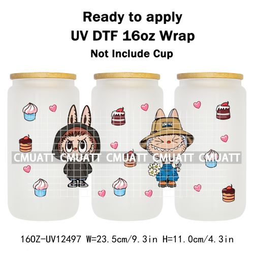 Cartoon Monster UV DTF Cup Wrap Transfers Stickers Bulk Bundle Personalized DIY Custom Selfadhesive Printing