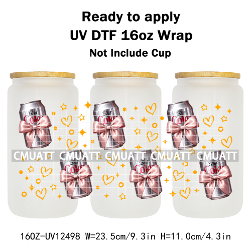 Coquette Drink 16oz UV DTF Cup Wrap Transfers Stickers Printing DIY  Craft Custom Selfadhesive Waterproof
