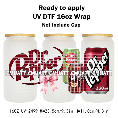 Coquette Drink 16oz UV DTF Cup Wrap Transfers Stickers Printing DIY  Craft Custom Selfadhesive Waterproof