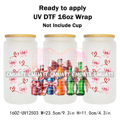 Coquette Drink 16oz UV DTF Cup Wrap Transfers Stickers Printing DIY  Craft Custom Selfadhesive Waterproof