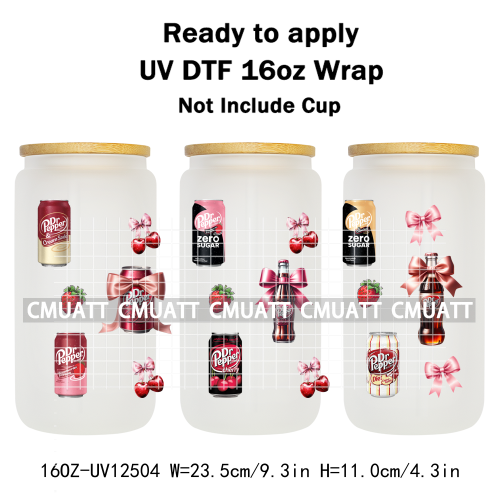 Coquette Drink 16oz UV DTF Cup Wrap Transfers Stickers Printing DIY  Craft Custom Selfadhesive Waterproof