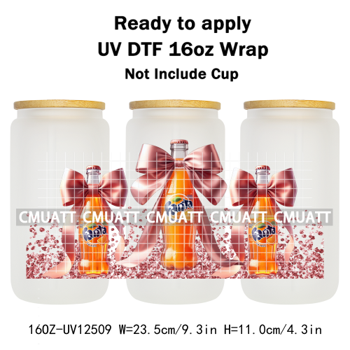 Coquette Drink 16oz UV DTF Cup Wrap Transfers Stickers Printing DIY  Craft Custom Selfadhesive Waterproof